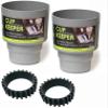 Cup Keeper Plus-2 PK W/Beverage Bands Car Cup Holder Adapter Expands to Hold Larger Beverage Containers up to 3.7" Diameter/Fits 32 oz Flasks & Water Bottles Gray view 1