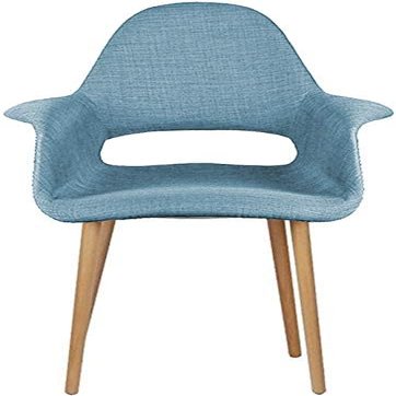 2xhome - Organic Upholstered Fabric Modern Armchair with Natural Wooden Legs for Dining Room Office or Accent Chair Parent (1, Blue, Dining)