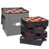 Primode Christmas Ornament Storage Box, 4 Individual Trays Xmas Storage Container, Fits 64 Ornaments Decoration Balls, Constructed of Durable 600D Oxford Material (Gray) view 1