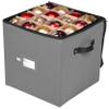 Primode Christmas Ornament Storage Box, 4 Individual Trays Xmas Storage Container, Fits 64 Ornaments Decoration Balls, Constructed of Durable 600D Oxford Material (Gray) view 2