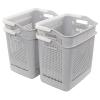 Asking 4-Pack 35 L Plastic Laundry Baskets, Gray Clothes Basket with Handle view 1