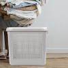 Asking 4-Pack 35 L Plastic Laundry Baskets, Gray Clothes Basket with Handle view 4