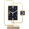 Clock Silent Table Clock, Fashion Metal Frame Desk Clock for Home Office Decor, Large Font Arabic Numeral Tabletop Clock Elegant view 1