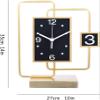 Clock Silent Table Clock, Fashion Metal Frame Desk Clock for Home Office Decor, Large Font Arabic Numeral Tabletop Clock Elegant view 2