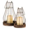 Romadedi Lantern Farmhouse Home Decor - Rustic Candle Holders Decorative Lanterns for Candle Living Room Kitchen Dining Coffee Table Fireplace Mantle Outdoor view 1