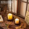 Romadedi Lantern Farmhouse Home Decor - Rustic Candle Holders Decorative Lanterns for Candle Living Room Kitchen Dining Coffee Table Fireplace Mantle Outdoor view 2
