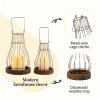 Romadedi Lantern Farmhouse Home Decor - Rustic Candle Holders Decorative Lanterns for Candle Living Room Kitchen Dining Coffee Table Fireplace Mantle Outdoor view 4