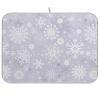 ALAZA Gray White Winter Snowflakes Christmas Dish Drying Mat for Kitchen Ccounter Absorbent Microfiber Small Drying Pad Dish mats for Kitchen Countertops 16 x 18 Inch01 view 1