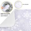 ALAZA Gray White Winter Snowflakes Christmas Dish Drying Mat for Kitchen Ccounter Absorbent Microfiber Small Drying Pad Dish mats for Kitchen Countertops 16 x 18 Inch01 view 2