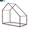 Fun Twin Size Metal Kids House Bed, Suitable for Children, Teenagers, Boys, Girls (Black@W>) view 2