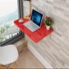 OCAZI Wall Mounted Floating Folding Table Wall Mounted Table Wall Mounted Desk Wall Mounted Folding Table Small Spaces Wall Mounted Table for Study/Bedroom 70x30cm/28x12in red view 1