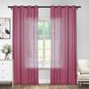 Macochico Linen Blend Curtains for Living Room,50W x 96L Rose Curtain Panels for Bedroom Office Rustic Privacy Curtain Drapes for Kitchen Dining Room Grommet Top,Rose,1 Panel view 1