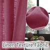 Macochico Linen Blend Curtains for Living Room,50W x 96L Rose Curtain Panels for Bedroom Office Rustic Privacy Curtain Drapes for Kitchen Dining Room Grommet Top,Rose,1 Panel view 4