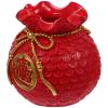 VOSAREA Lucky Bag Vase Money Bag Flower Vase Lucky Piggy Bank Money Flower Planter Pot Wheat Yuan Bao Blessing Arrangement Feng Shui Decor Red view 1