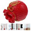 VOSAREA Lucky Bag Vase Money Bag Flower Vase Lucky Piggy Bank Money Flower Planter Pot Wheat Yuan Bao Blessing Arrangement Feng Shui Decor Red view 2