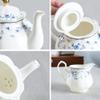 fanquare 15 Piece Blue Rose Porcelain Tea Set, British Floral Teapot with Tea Cups, Women Tea Party Set for 6 view 2