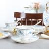 fanquare 15 Piece Blue Rose Porcelain Tea Set, British Floral Teapot with Tea Cups, Women Tea Party Set for 6 view 4