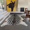 Rugoo Zebra Print Rug - 6.4 ft x 8.5 ft Black and White Animal Print Area Rug - Faux Fur - For Living Room, Bedroom, Nursery view 1