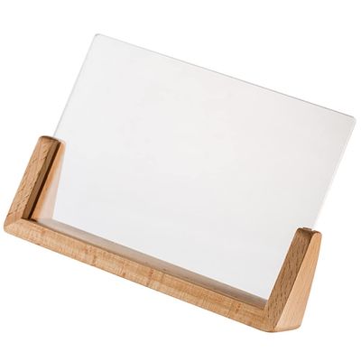 DECHOUS Wood Base Acrylic Photo Frame Menu Rack Display Stand for Table Retail Store Sign Holder