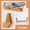 DECHOUS Wood Base Acrylic Photo Frame Menu Rack Display Stand for Table Retail Store Sign Holder view 3