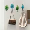 BOOMLATU Gradient Decorative Leaves Wall Hooks,Iron Hand-Painted Key Holder for Home Office (Blue, B) view 4