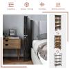 Giantex Foldable Storage Shelves with Wheels, No Assembly 4-Tier Rolling Cart, 2 of The Wheels Have Locks, Microwave Utility Cart Baker Rack, Portable Storage Rack w/Metal Frame, for Kitchen, RV view 2
