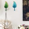 BOOMLATU Gradient Decorative Leaves Wall Hooks,Iron Hand-Painted Key Holder for Home Office (Green, A) view 3