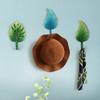 BOOMLATU Gradient Decorative Leaves Wall Hooks,Iron Hand-Painted Key Holder for Home Office (Green, A) view 4