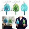 BOOMLATU Gradient Decorative Leaves Wall Hooks,Iron Hand-Painted Key Holder for Home Office (Green, B) view 2