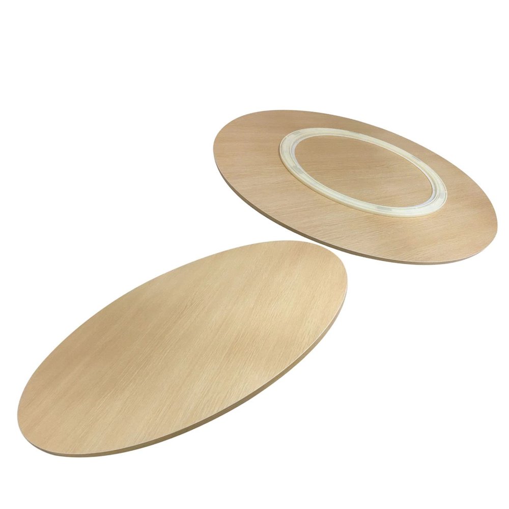 20/24/28in Home Dining Turntable, Lazy Susan Wooden Turntable Rotating Serving Tray, Kitchen Swivel Plate, Dining Table Organizer Tray, Easy To Share Food, Smooth Rotation (Color : Wood, Size : 600m
