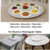 20/24/28in Home Dining Turntable, Lazy Susan Wooden Turntable Rotating Serving Tray, Kitchen Swivel Plate, Dining Table Organizer Tray, Easy To Share Food, Smooth Rotation (Color : White-B, Size : 7 view 2
