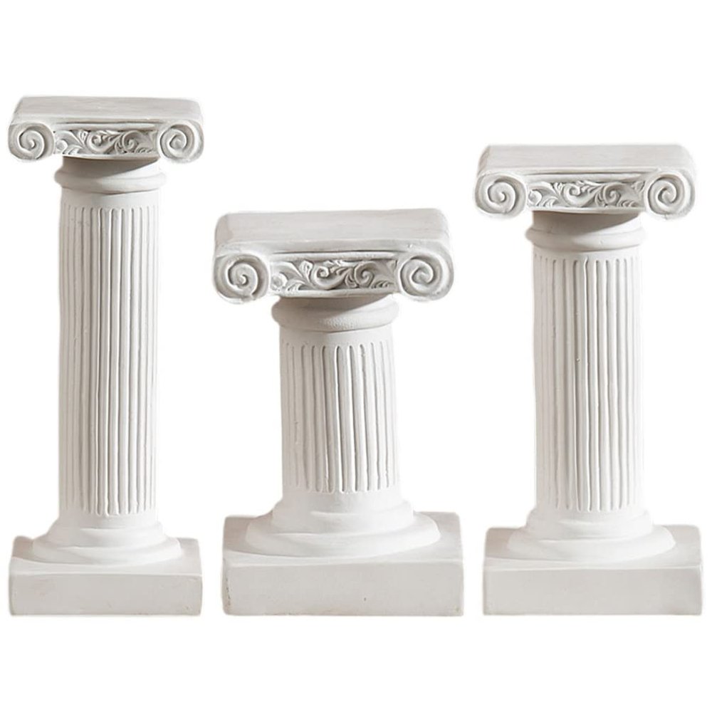 3pcs Miniature Roman Column Candle Holder Tabletop Decor for Home Elegant Centerpiece Cozy Atmosphere for Weddings Events