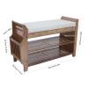 Gdrasuya10 Bamboo Shoe Rack Bench, 2 Tier Shoe Organizer with Storage Basket Shoe Seat Bench with Soft Cushion Padded & Side Drawer for Hallway Entryway Living Room 31 inch view 2