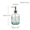HRTC Lotion Dispensers Manual Creative Soap Dispenser Clear Glass Vintage Embossed Soap Pump Waterproof Belt Rustproof Pump Lotion Dispenser Kitchen, Bathroom view 2