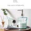 HRTC Lotion Dispensers Manual Creative Soap Dispenser Clear Glass Vintage Embossed Soap Pump Waterproof Belt Rustproof Pump Lotion Dispenser Kitchen, Bathroom view 4