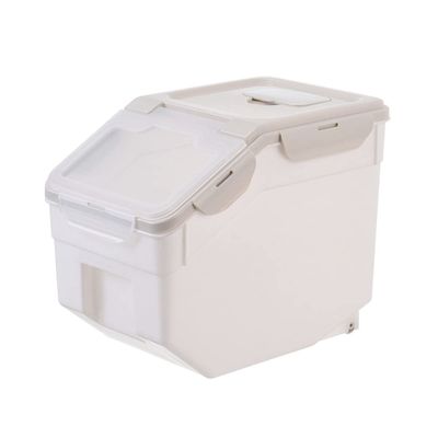Cabilock Pet Food Storage Container Moisture Bin Snap-tight Lid for Dog and Cat Food Beige Airtight Design