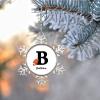American Football Christmas Ornaments 2022 Snowflake Ornaments Monogram Initial Letter B Ornaments for Christmas Trees Novelty Metal Souvenir Keepsake Gifts for Mom Bridesmaid Bridal Shower 3 Inch view 2