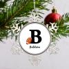 American Football Christmas Ornaments 2022 Snowflake Ornaments Monogram Initial Letter B Ornaments for Christmas Trees Novelty Metal Souvenir Keepsake Gifts for Mom Bridesmaid Bridal Shower 3 Inch view 4
