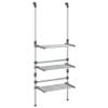 vidaXL Adjustable 3-Tier Hanging Aluminum Laundry Drying Rack - Space-Saving, Easy Hanging, Silver view 1