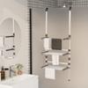 vidaXL Adjustable 3-Tier Hanging Aluminum Laundry Drying Rack - Space-Saving, Easy Hanging, Silver view 2