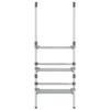 vidaXL Adjustable 3-Tier Hanging Aluminum Laundry Drying Rack - Space-Saving, Easy Hanging, Silver view 3