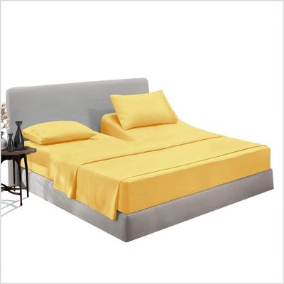 Top Split King Fitted Sheet for Adjustable Bed - 600 Thread Count 100% Egyptian Cotton Half Split Fitted Sheet Only - 2 PC Half Split Gold King Fitted Sheet Only Split Down 28 inches from The Top