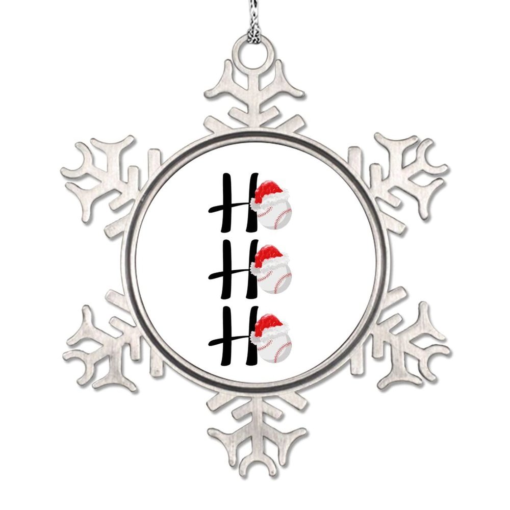 Baseball Christmas Hat Christmas Ornaments 2022 Snowflake Ornaments Monogram Initial Letter Ho Ho Ho Christmas Tree Ornaments Novelty Metal Souvenir Keepsake Gifts for Holiday Wedding Birthday