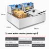 Electric Deep Fryer with Basket Stainless Steel 6 Liters 12 Liters Oil Fryers, Temperature Setting & Light Indicator with Adjustable Thermostat Control and Removable Frying Basket for Kitchen,Double view 2