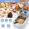 Electric Deep Fryer with Basket Stainless Steel 6 Liters 12 Liters Oil Fryers, Temperature Setting & Light Indicator with Adjustable Thermostat Control and Removable Frying Basket for Kitchen,Double view 3