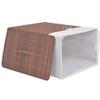 FAMIROSA Bamboo Laundry Bin with Lid and a Removable Fabric Liner, 15.7"x11.8"x23.6" Rectangular Washing Clothes Basket Storage Bin with Handle, Suitable for Bedroom, Bathroom, Laundry, Brown view 3
