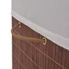 FAMIROSA Bamboo Laundry Bin with Lid and a Removable Fabric Liner, 15.7"x11.8"x23.6" Rectangular Washing Clothes Basket Storage Bin with Handle, Suitable for Bedroom, Bathroom, Laundry, Brown view 4