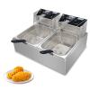 Dual Tank Electric Countertop Deep Fryer with Easy-Assembling Solid Basket, Removable Oil Container, 5000W Stainless Steel Commercial Deep Fryer for Turkey French Fries Kitchen Restaurant view 1