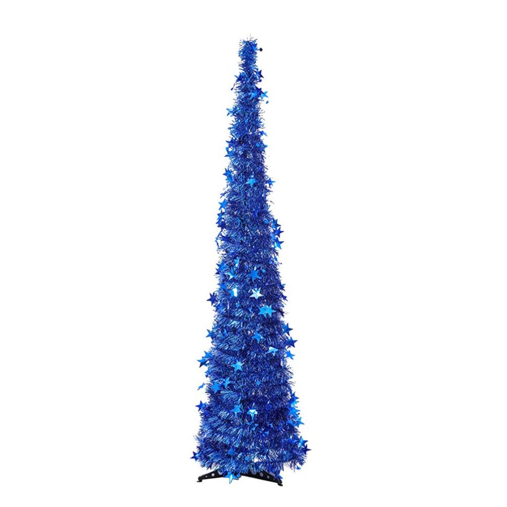 Festive Pet Plastic Christmas Tree 120cm Telescopic Foldable for Holiday Home Decor