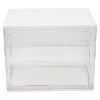 Zerodeko Stackable Storage Box Removable Shelf for Organizing Action Figures Display Container for Tidy Home Office Use